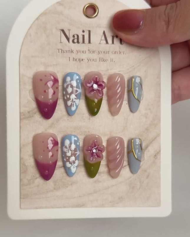 Whimsical Bloom Press-On Nails