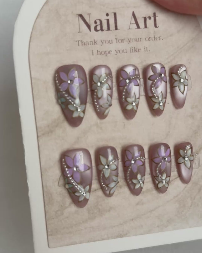 Crystal Bloom Press-On Nails