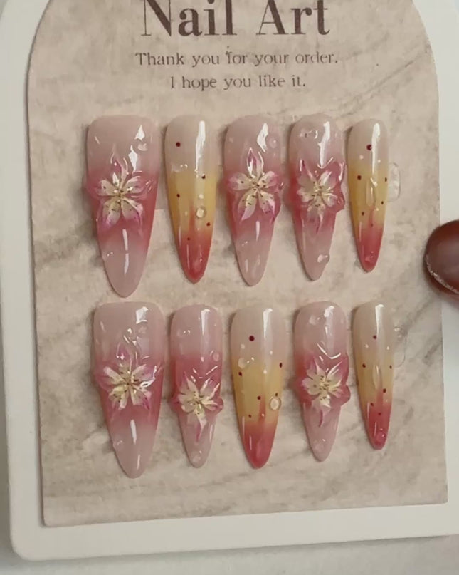 Blossom Ombre Press On Nails