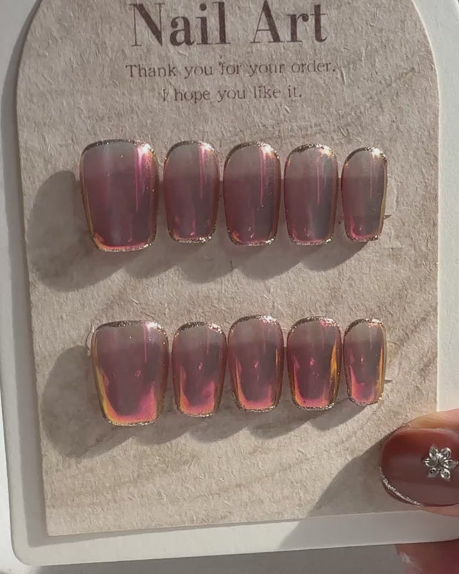 Aurora Chrome Press-On Nails