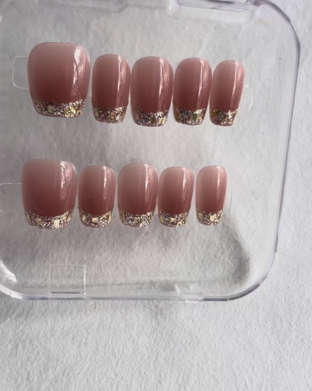 Glitter Tip Press On Nails