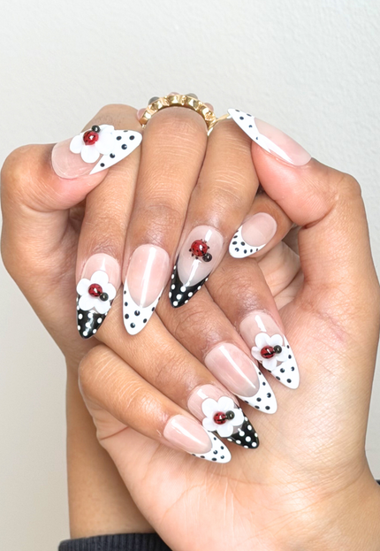 Lady-Bug 3D Press On Nails