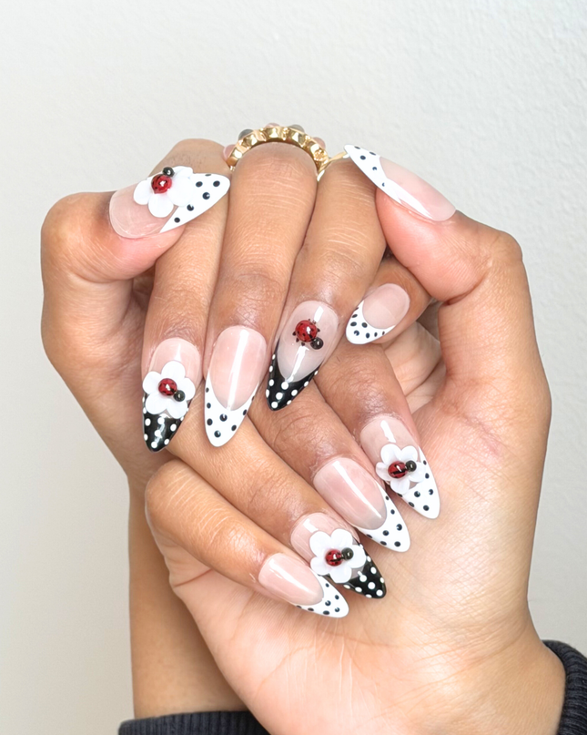 Lady-Bug 3D Press On Nails