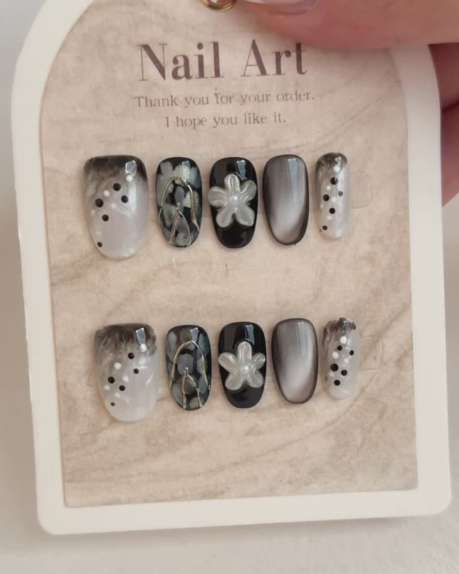 Noir Bloom Press-On Nails
