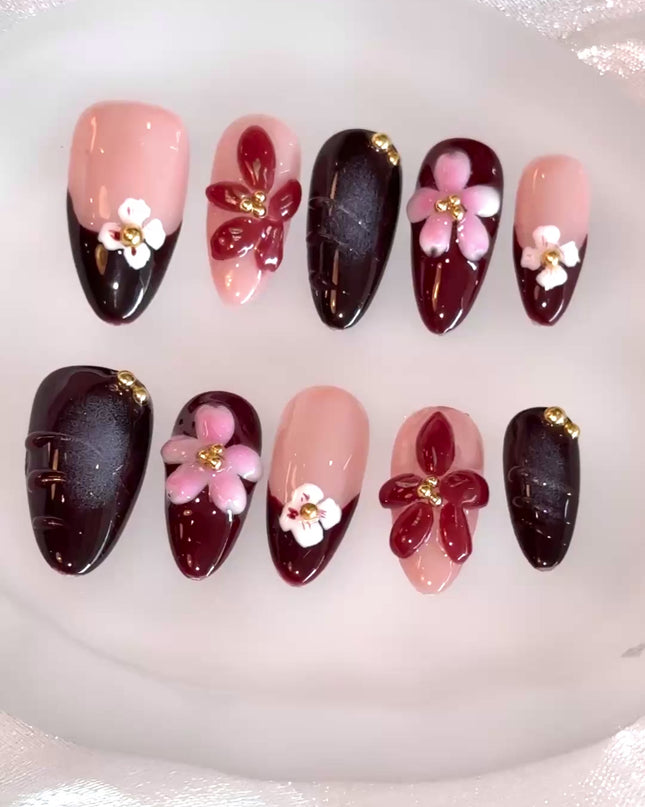 3D Flower Press on Nails
