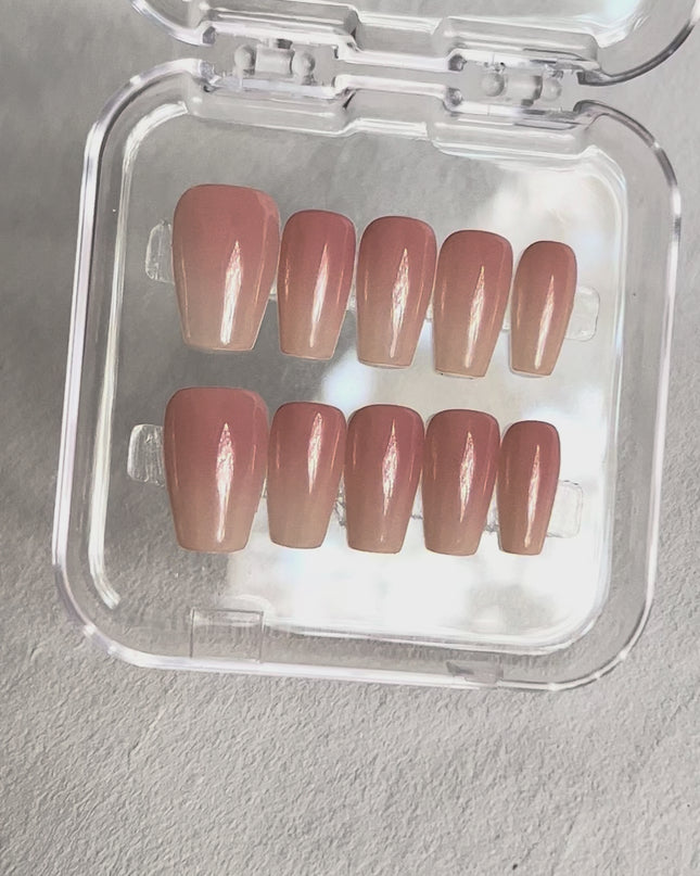 Peach Ombre Press On Nails