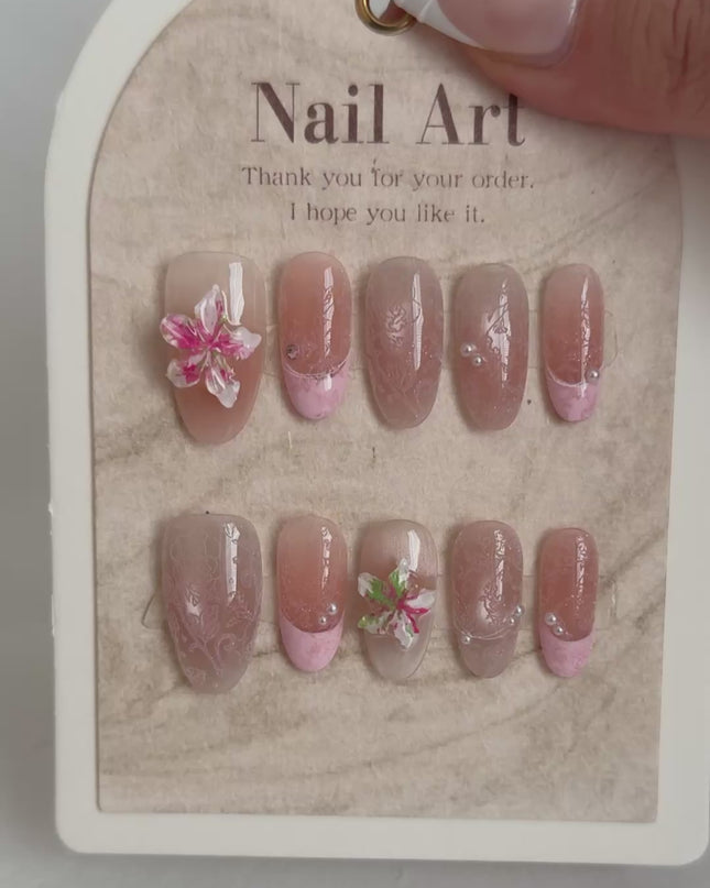 Blush Lily Press On Nails