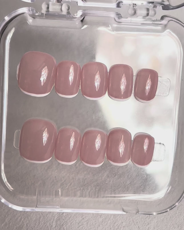 Pink French Press On Nails