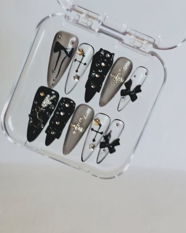 Gothic Long Press On Nails