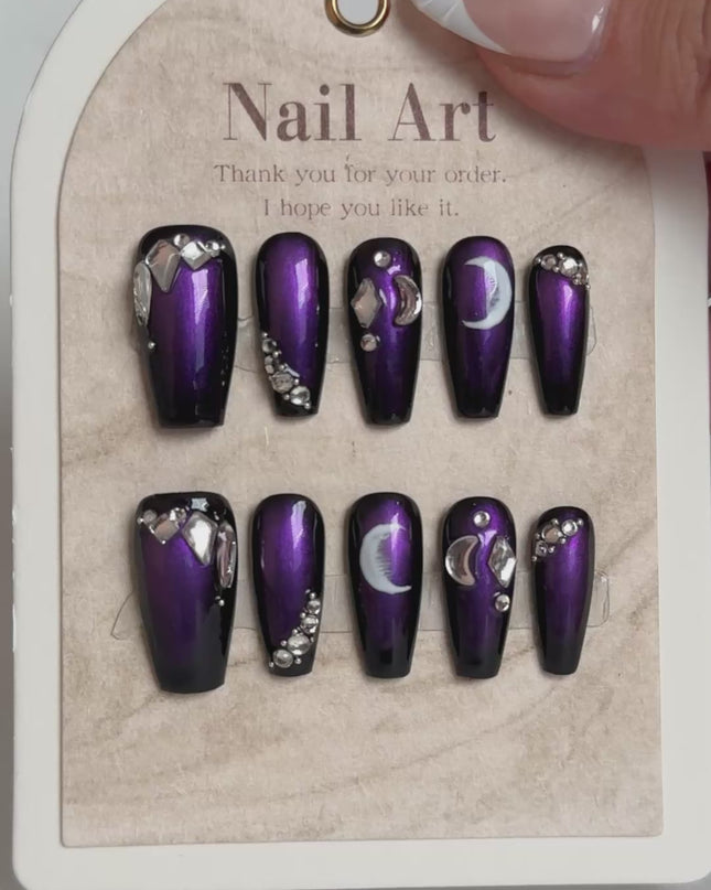 Amethyst Moon Press On Nails