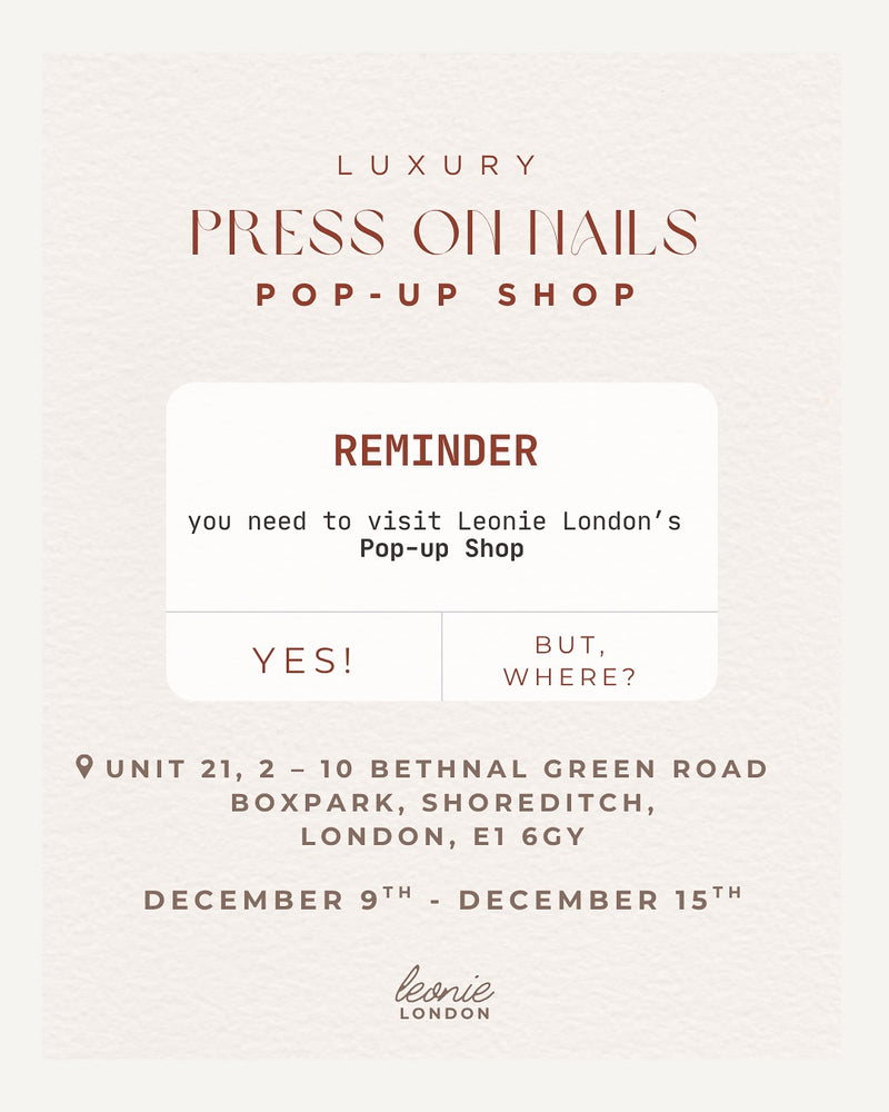 Promotional flyer for Jkavw Nail's press pop-up shop with contact information.
