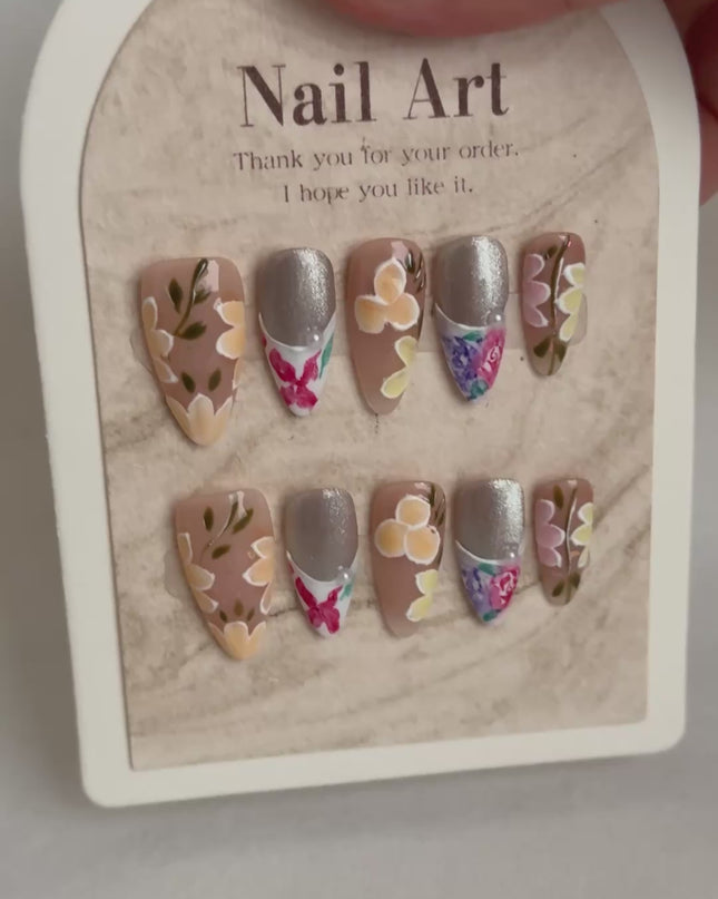 Watercolour Garden Press-On Nails