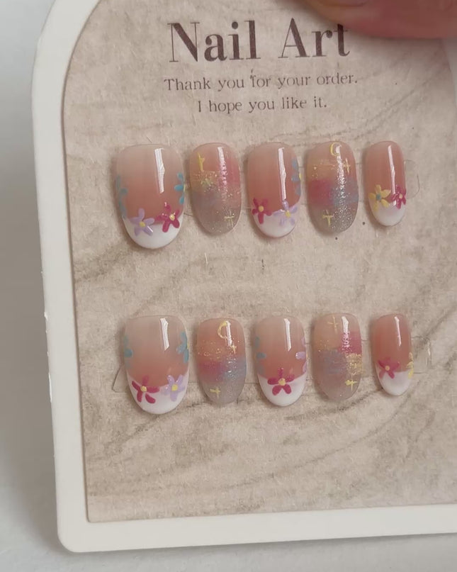 Pastel Bloom Press On Nails