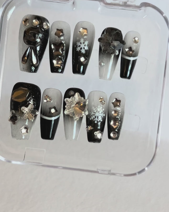 Goth Ombre Press On Nails