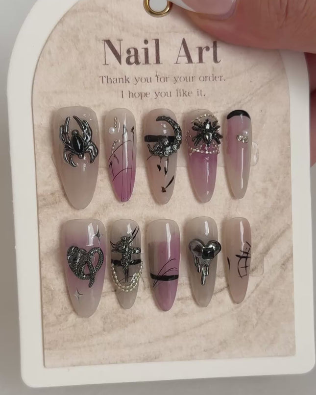 Gothic Noir Press On Nails