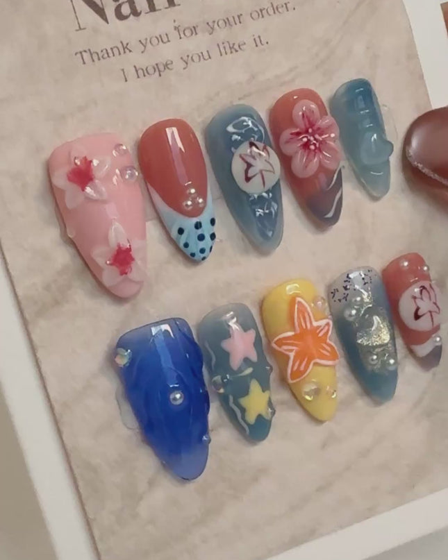 Tropical Bloom Press On Nails