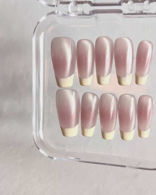 Long French-Tip Press On Nails