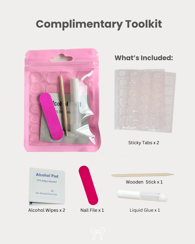 Red 3D Floral Press On Nails