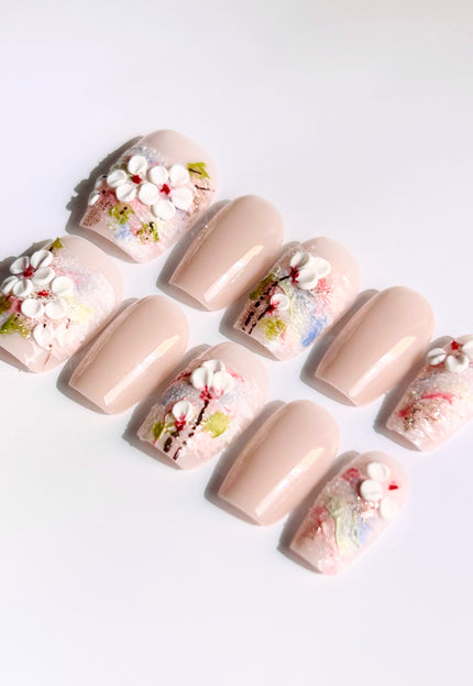 3D Blossom Press-On Nails