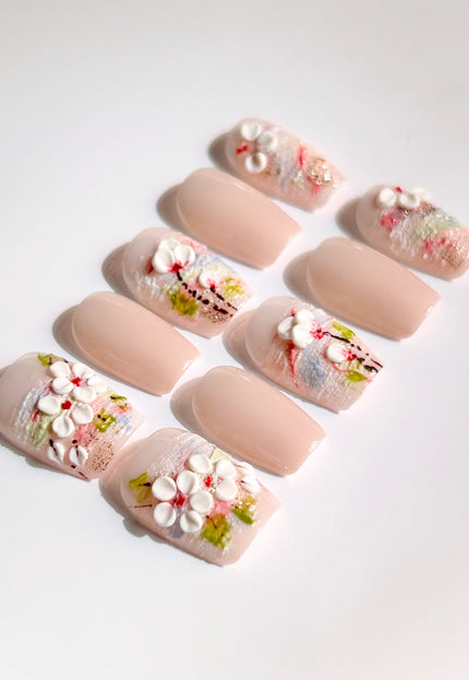 3D Blossom Press-On Nails