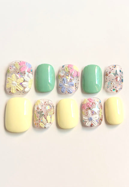 Pastel Daisy Press On Nails