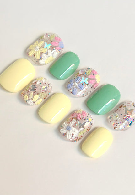 Pastel Daisy Press On Nails