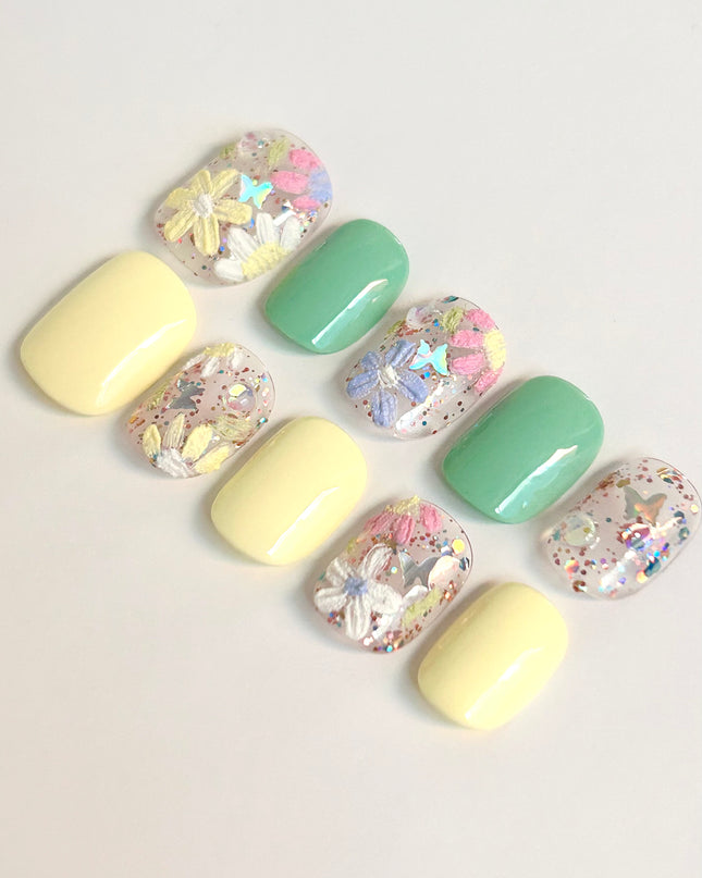 Pastel Daisy Press On Nails