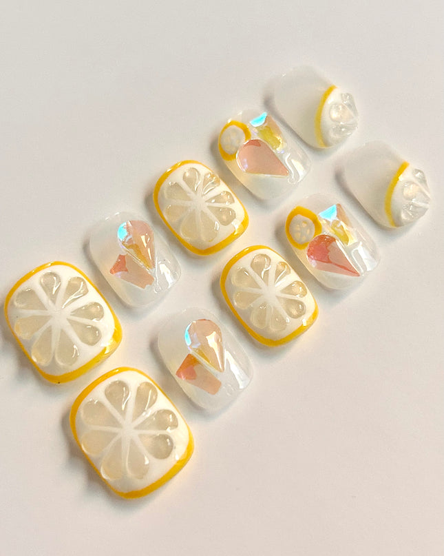 Lemon Slice Press On Nails