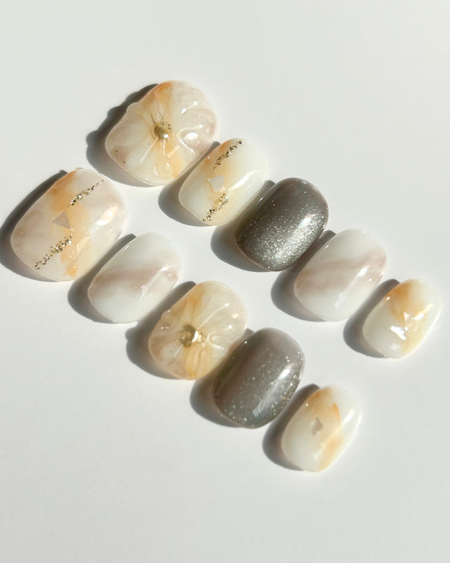 Soft Marble Press-On Nails