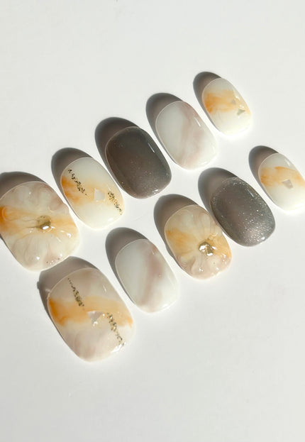 Soft Marble Press-On Nails