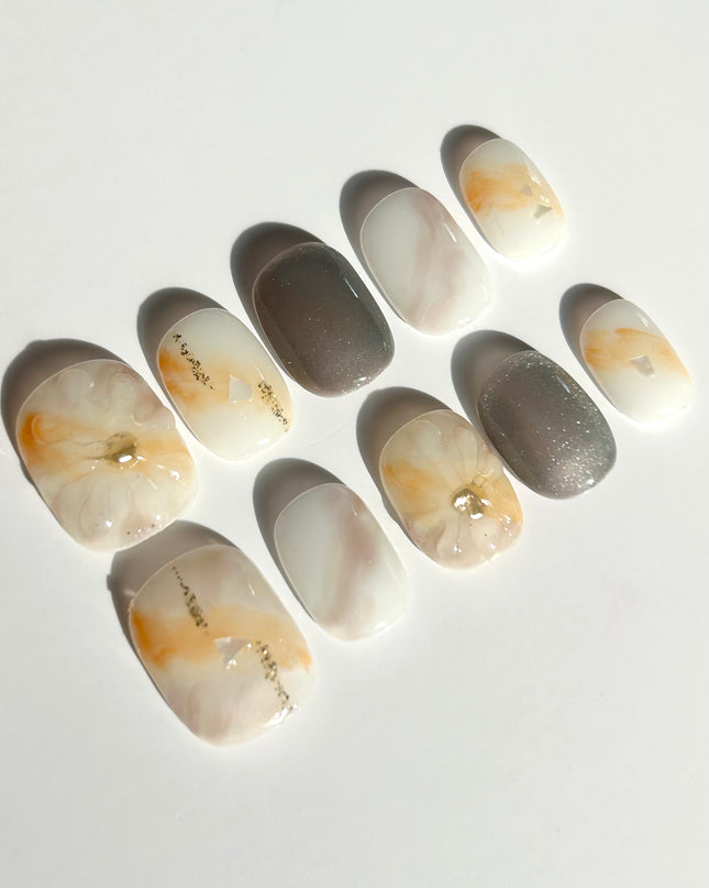 Soft Marble Press-On Nails