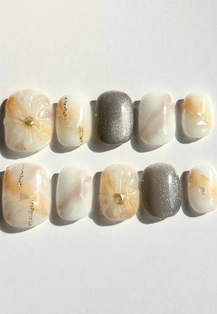 Soft Marble Press-On Nails