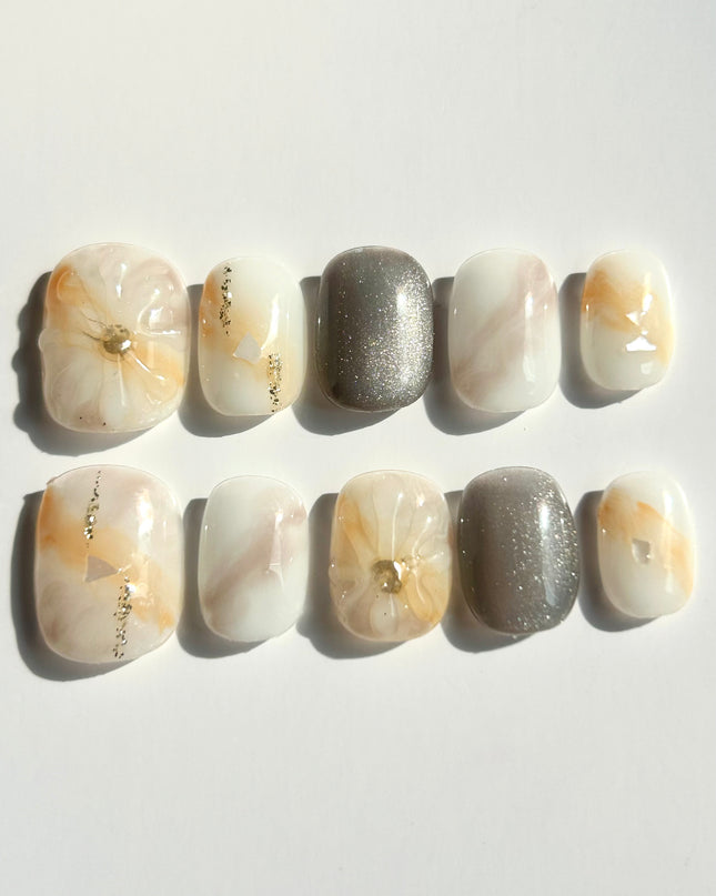 Soft Marble Press-On Nails