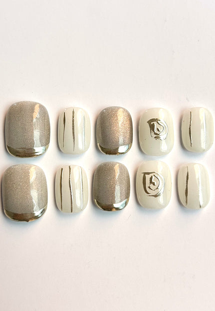 Silver Veil Press-On Nails