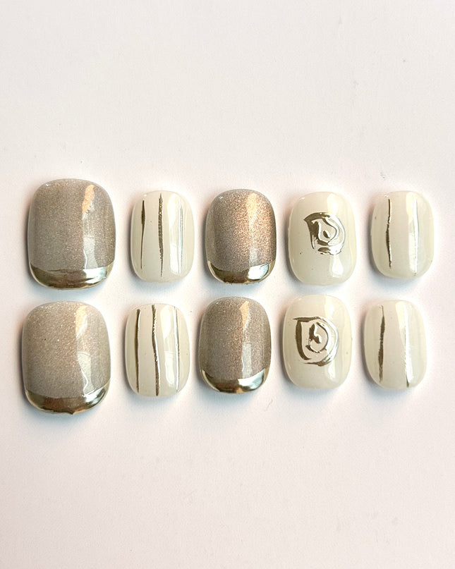 Silver Veil Press-On Nails
