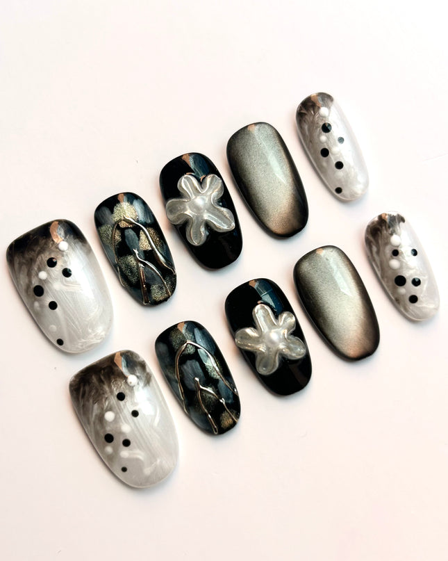 Noir Bloom Press-On Nails