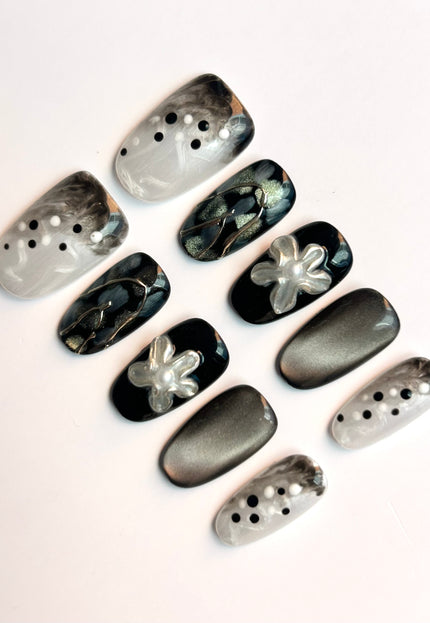 Noir Bloom Press-On Nails