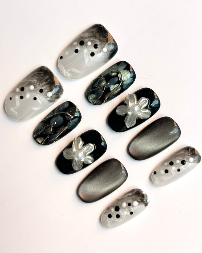 Noir Bloom Press-On Nails