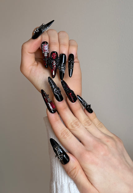 Gothic Mayhem 3D Press On Nails