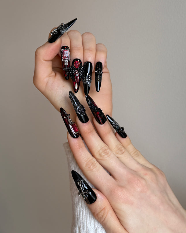 Gothic Mayhem 3D Press On Nails