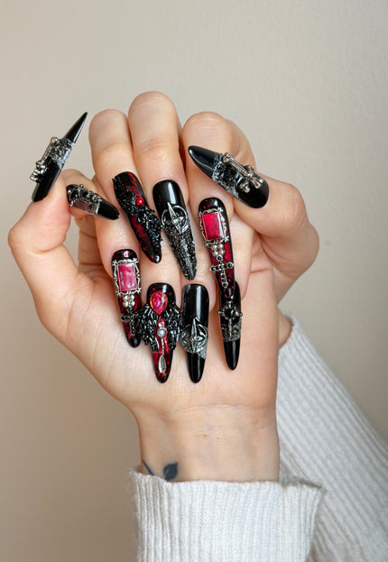 Gothic Mayhem 3D Press On Nails