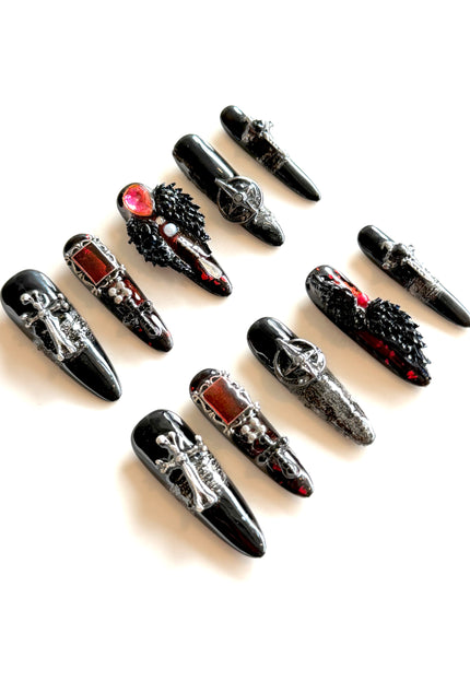 Gothic Mayhem 3D Press On Nails