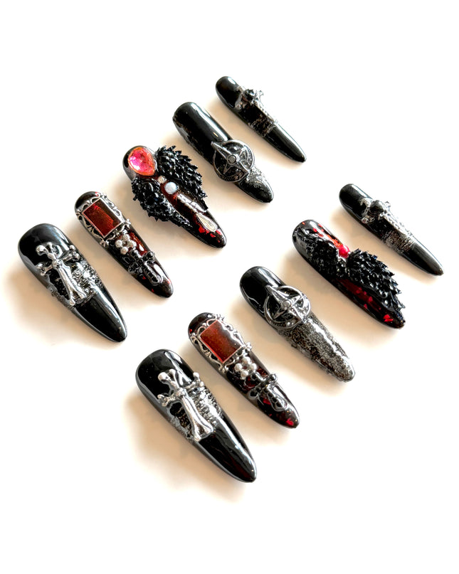 Gothic Mayhem 3D Press On Nails