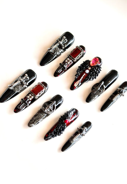 Gothic Mayhem 3D Press On Nails