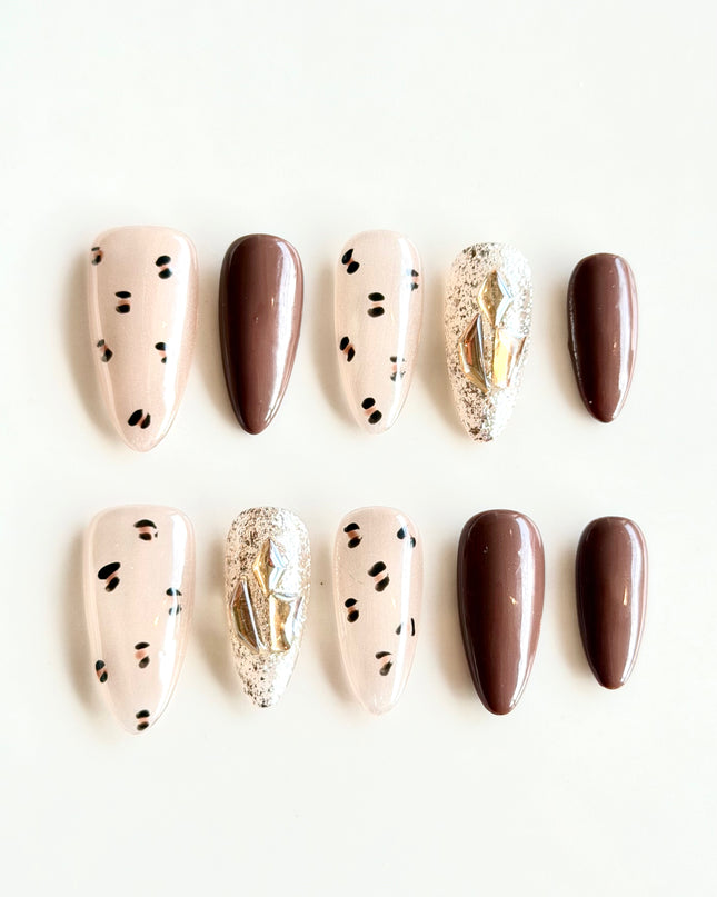 Cat-Eye Leopard Press On Nails