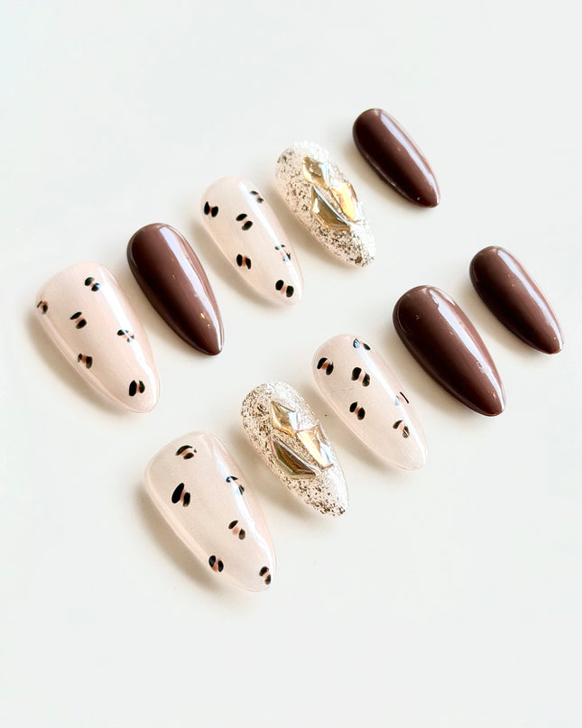 Cat-Eye Leopard Press On Nails