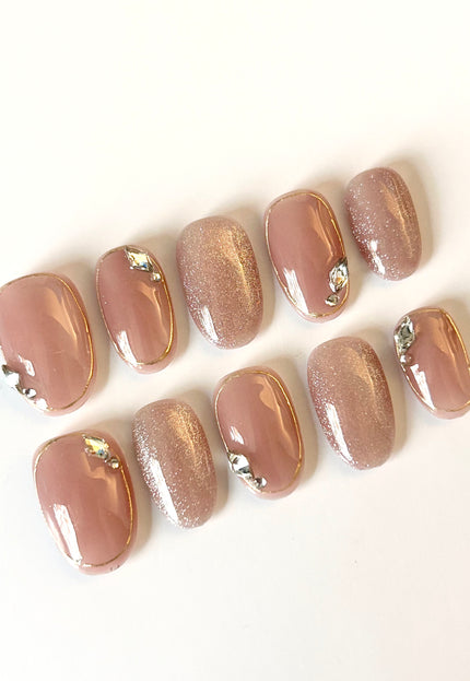 Glitter Gem Press On Nails