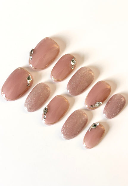 Glitter Gem Press On Nails