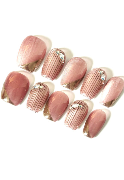 Rose Gold Press On Nails