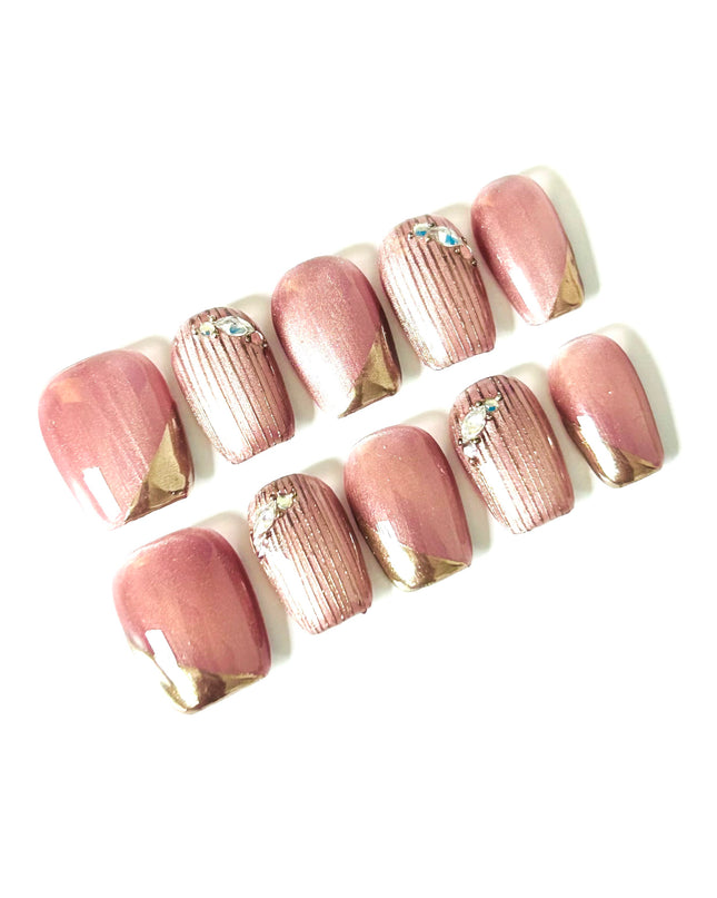Rose Gold Press On Nails